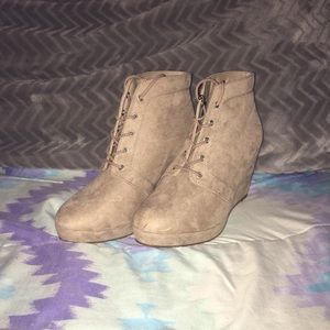 Taupe Suede Booties
